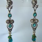natural ruby antique style cz dangler earing jewelery
