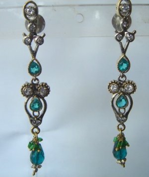 natural ruby antique style cz dangler earing jewelery
