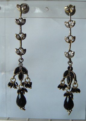 natural ruby emerald antique style cz dangler earing jewelery
