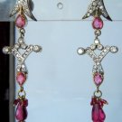natural ruby antique style cz dangler earing jewelery
