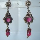 red matching antique style cz dangler earing jewelery