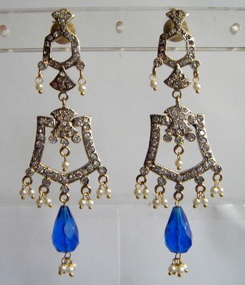 maroon matching antique style cz chandelier earing jewelery