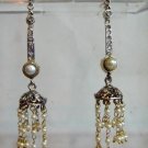 black matching antique style cz dangler earing jewelery