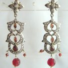 pink matching antique style cz dangler earing jewelery
