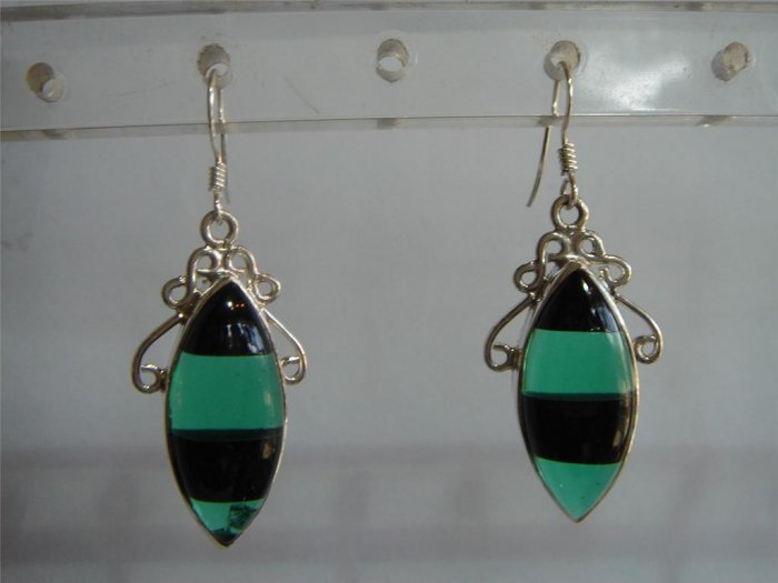 blue matching antique style cz dangler earing jewelery