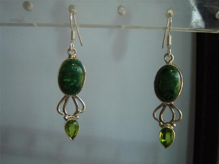 rama green matching antique style cz dangler earing jewelery