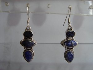 black matching antique style cz dangler earing jewelery