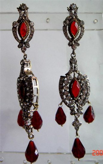 blue matching antique style cz dangler earing jewelery