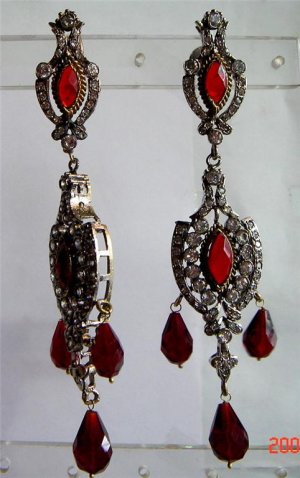 blue matching antique style cz dangler earing jewelery