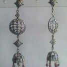 maroon matching antique style cz dangler earing jewelery