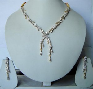 yellow matching antique style cz dangler earing jewelery