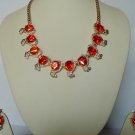 cz peach matching antique style chandelier earing jewelery
