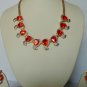 cz peach matching antique style chandelier earing jewelery