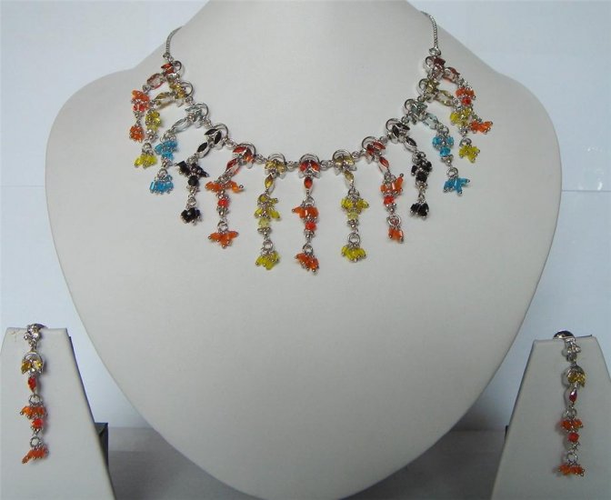 cz maroon matching antique style dangler earing jewelery