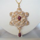 natural ruby cz matching antique style dangler earing jewelery