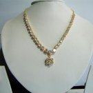 fine cz India Handmade twotone necklace earing jewelery