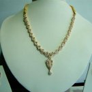 fine cz India Handmade twotone necklace earing jewelery