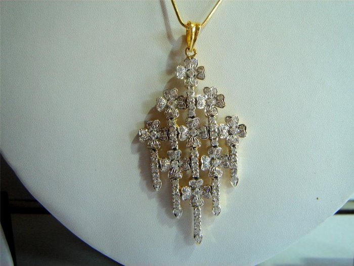 black matching twotone cz handmade necklace set