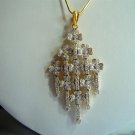 black matching twotone cz handmade necklace set