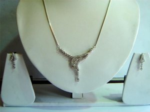 orange matching twotone cz handmade necklace jewelery