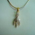 peridot green matching twotone cz handmade necklace set