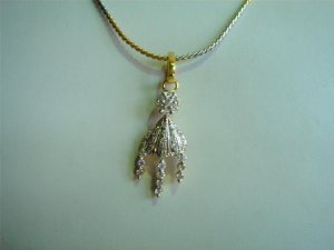 peridot green matching twotone cz handmade necklace set