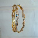 multicolour cz studded gold plated necklace earing set