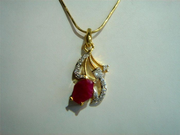 cz ruby emerald Necklace earing jewelery antique style