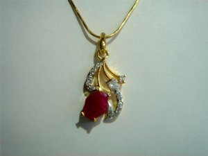 cz ruby emerald Necklace earing jewelery antique style
