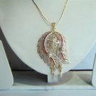 indian designer handmade twotone cz pendant earing jewelery set