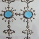 indian designer handmade twotone cz pendant earing jewelery set