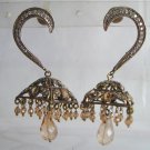 indian designer handmade twotone cz pendant earing jewelery set