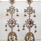 indian designer handmade twotone cz pendant earing jewelery set