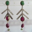 indian designer handmade twotone cz pendant earing jewelery set