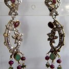 indian designer handmade twotone cz pendant earing jewelery set