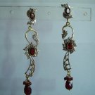 natural ruby emerald twotone cz pendant earing jewelery set