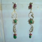 natural ruby emerald twotone cz pendant earing jewelery set