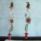 solitaire ruby cz twotone pendant earing jewelery set