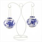 Blue and White Candleholder - 37870