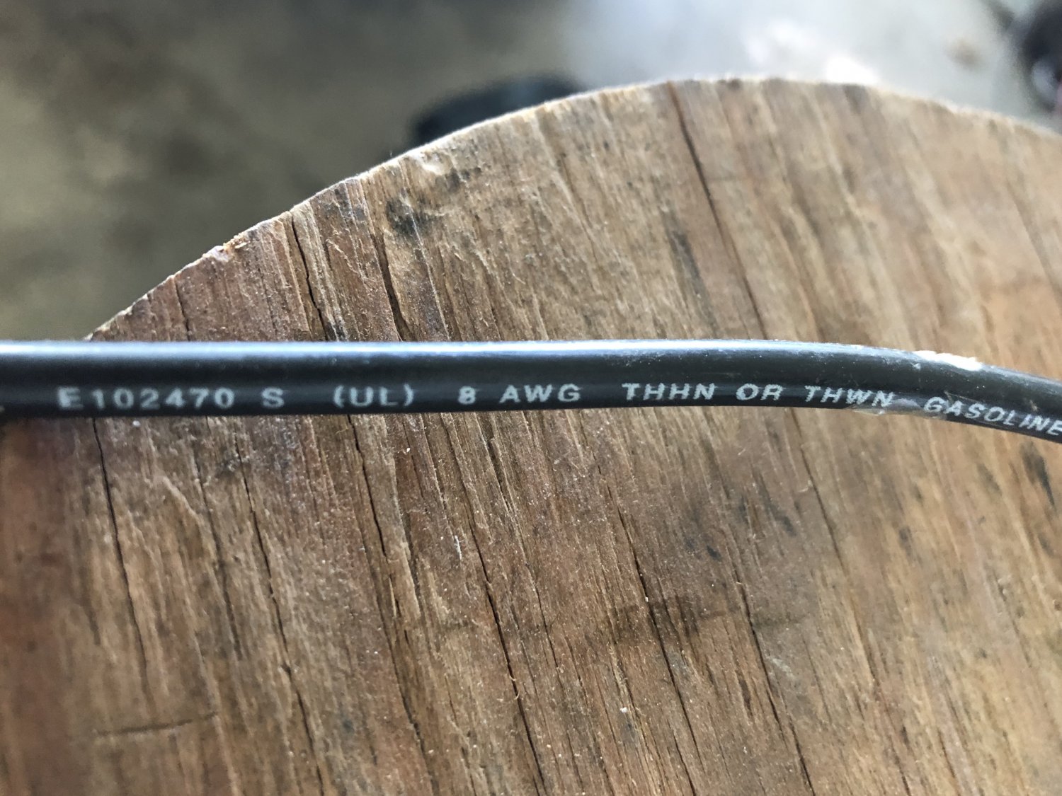 E102470S cable by the foot, 8 AWG THHN or THWH, Gasoline & Oil Resistant