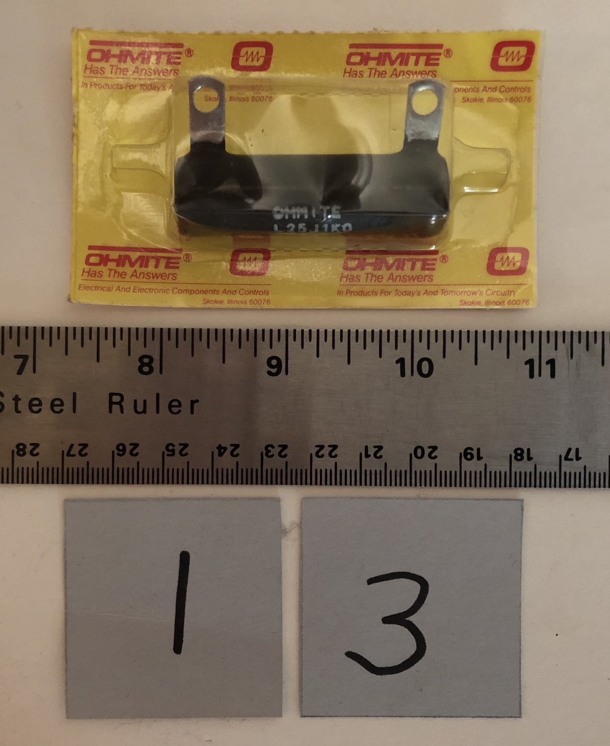 Ohmite L25J1K0 1000 Ohms 25 Watts Wirewound Ceramic Power Resistor Qty. 1