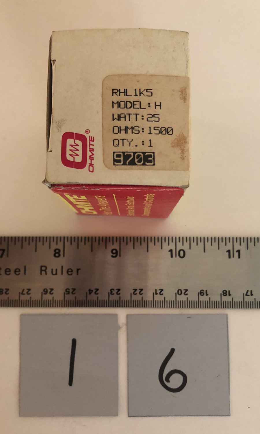Ohmite Rheostat 25W 1.5K Ohm Wirewound Potentiometer RHL1K5 Qty 1