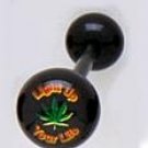 14 GAUGE LIGHT UP YOUR LIFE POT BLACK FLEXI TONGUE RING BARBELL BODY