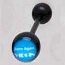 14 GAUGE BAD WORD LOGO " BORN AGAIN VIRGIN " BLACK FLEXI TONGUE RING BARBELL BODY JEWELRY