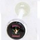 14 GAUGE LOGO BAD WORD " WACKY TOBACKY " POT LEAF CLEAR FLEXI TONGUE RING BARBELL BODY JEWELRY