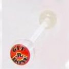 14 GAUGE LOGO " GET-R-DONE " CLEAR FLEXI TONGUE RING BARBELL BODY JEWELRY