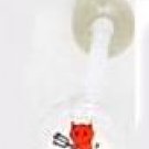 14 GAUGE BAD WORD LOGO " HORNY RED DEVIL " CLEAR FLEXI TONGUE RING BARBELL BODY JEWELRY
