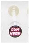 14 GAUGE BAD WORD " CUM HERE " CLEAR FLEXI TONGUE RING BARBELL BODY JEWELRY