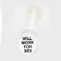 14 GAUGE BAD WORD " WILL WORK FOR SEX " CLEAR FLEXI TONGUE RING BARBELL BODY JEWELRY