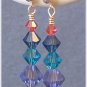 Swarovski Crystal Earrings in Purple, Teal, Blue & Coral